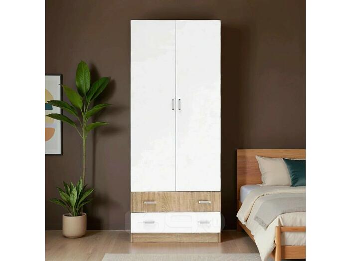 Шкаф 800x400x2200 Мартина Белый ЛДСП