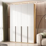 Марвэл Шкаф 4-х ств. (1600) (Браш Вайт, Дуб Крафт)