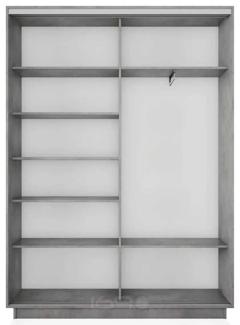 Корпус 2х-дверного шкафа-купе Экспресс 2 Дуо 120 Бетон 1200x2200x450