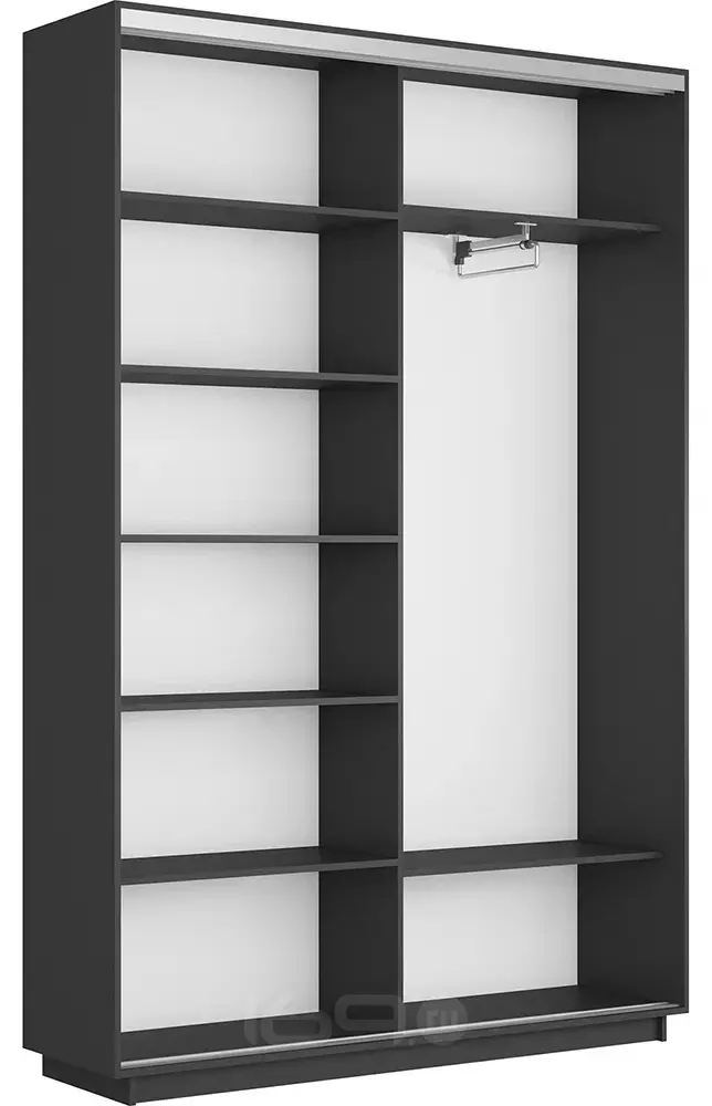 Корпус 2х-дверного шкафа-купе Экспресс Дуо160 Серый Диамант 1600х 2200х450