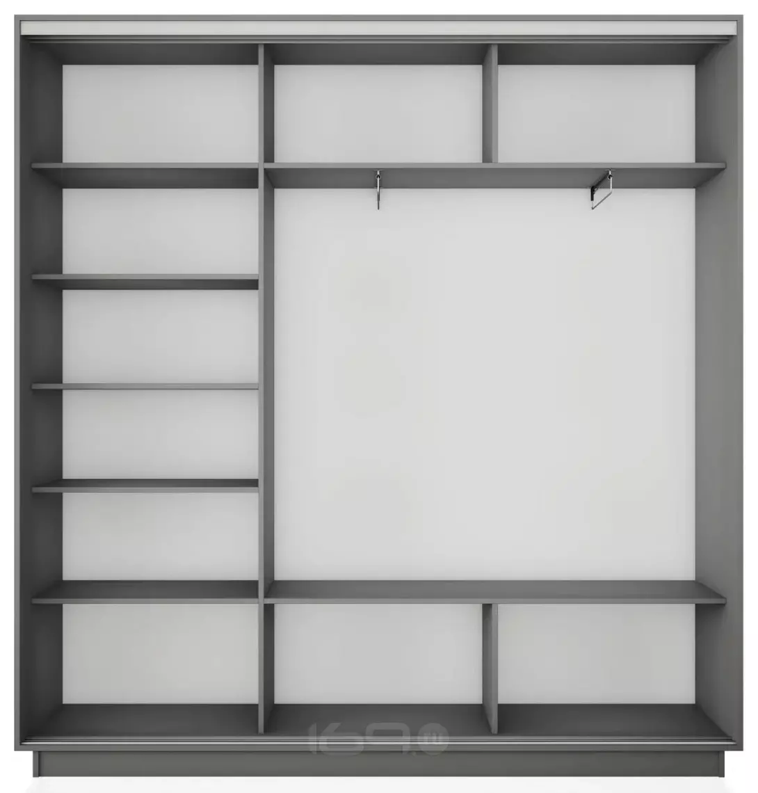 Корпус 3х-дверного шкафа-купе Экспресс 2 Трио 180 Серый Диамант 1800x2200x450
