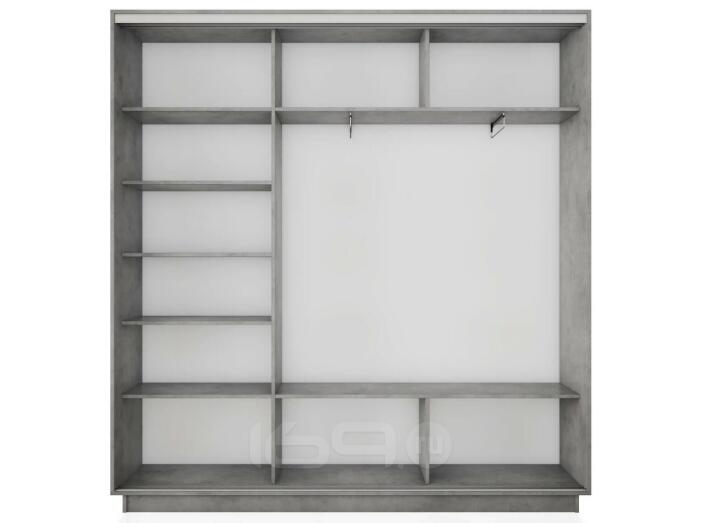 Корпус 3х-дверного шкафа-купе Экспресс 2 Трио 210 Бетон 2100x2200x450