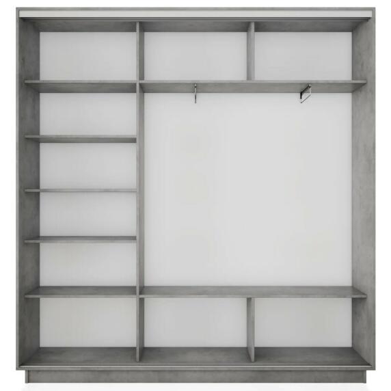 Корпус 3х-дверного шкафа-купе Экспресс 2 Трио 210 Бетон 2100x2200x450