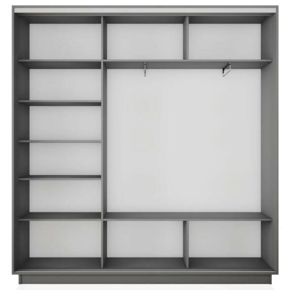 Корпус 3х-дверного шкафа-купе Экспресс 2 Трио 210 Серый Диамант 2100x2200x450