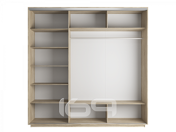 Корпус 3х-дверного шкафа-купе Экспресс Трио180 Дуб Сонома 1800х2400х600 ...