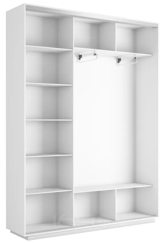Корпус 3х-дверного шкафа-купе Экспресс Трио240 Белый снег 2400х2200х450
