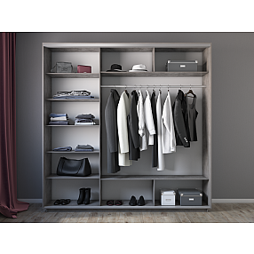 Корпус 3х-дверного шкафа-купе Экспресс Трио240 Бетон 2400х2400х600