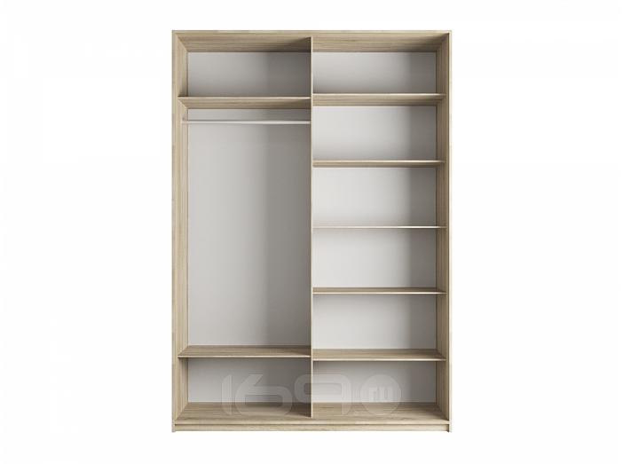 Корпус шкафа-купе Прайм 2-140 Дуб Сонома 1400х2300х570