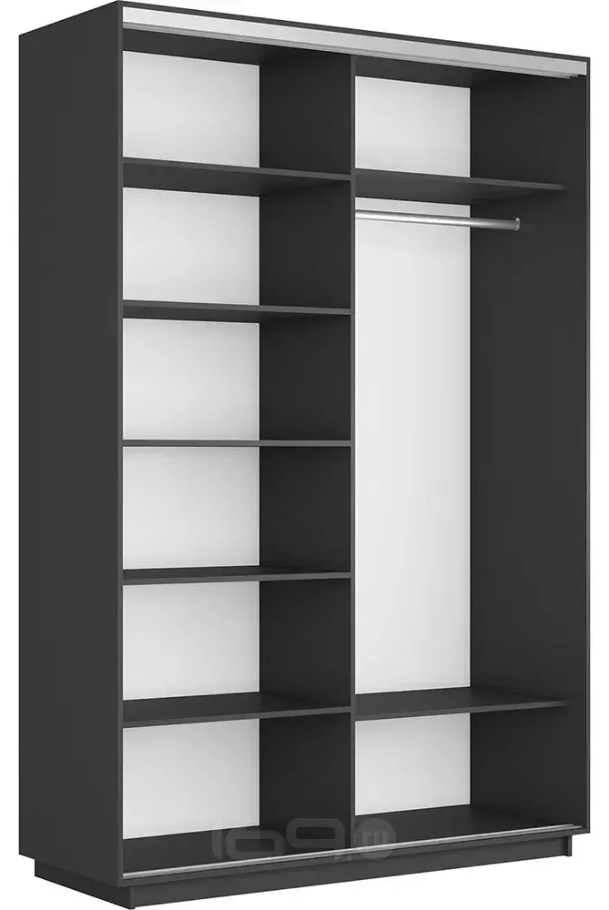 Корпус шкафа-купе Прайм 2 ТМ_L-140 Серый Диамант 1400х2300х570