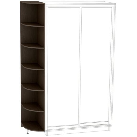 Стеллаж угловой S-5 Чёрное дерево 2400*300*600