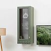 Шкаф 400x305x1073 Марион Олива шагрень/дымчатый зелёный МДФ