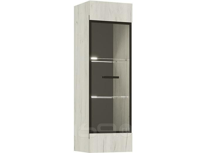 Шкаф 400x346x1280 Нэнси Дуб крафт белый/дуб крафт белый ЛДСП, стекло