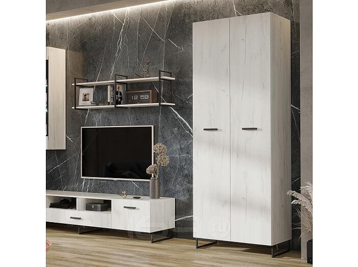 Нэнси LOFT Шкаф 2-х ств. 800 (ЛДСП) (Дуб Крафт Белый/Дуб Крафт Белый)