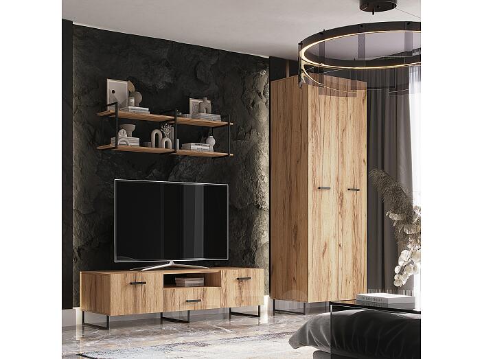 Нэнси LOFT Шкаф 2-х ств. 800 (ЛДСП) (Дуб Крафт/Дуб Крафт)