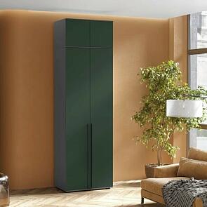 Норд Шкаф 2-х ств.(800) с антресолью (Изумрудный (КРОМКА ГРАФИТ), Графит)