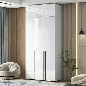 Норд Шкаф 3-х ств.(1200) с антресолью (Белый/Белый глянец холодный)