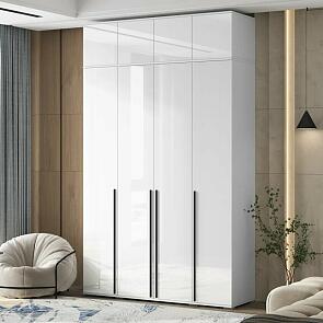 Норд Шкаф 4-х ств.(1600) с антресолью (Белый/Белый глянец холодный)