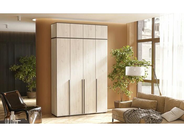 Норд Шкаф 4-х ств.(1600) с антресолью (Дуб Крафт Белый)