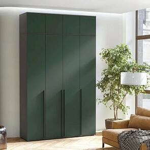 Норд Шкаф 4-х ств.(1600) с антресолью (Изумрудный (КРОМКА ГРАФИТ), Графит)