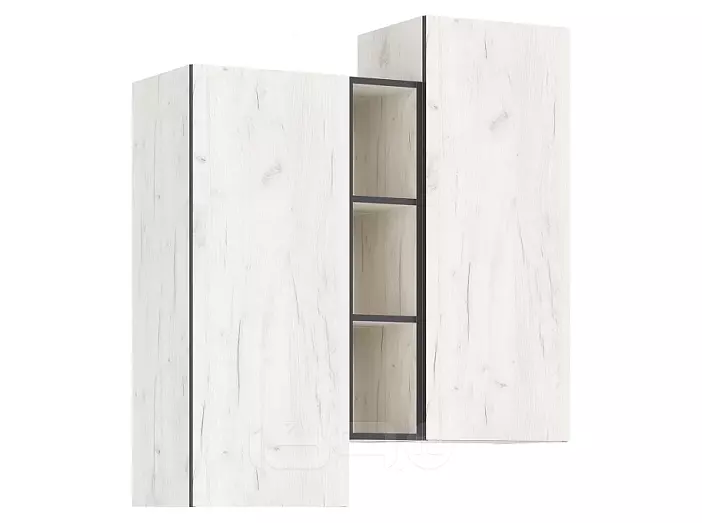 Норд Шкаф подвесной комбинированный (Дуб Крафт Белый, Дуб Крафт Белый)