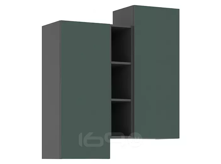 Норд Шкаф подвесной комбинированный (Изумрудный (КРОМКА ГРАФИТ), Графит)