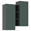 Норд Шкаф подвесной комбинированный (Изумрудный (КРОМКА ГРАФИТ), Графит)