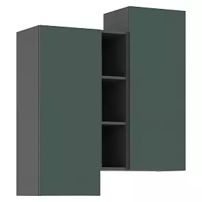Норд Шкаф подвесной комбинированный (Изумрудный (КРОМКА ГРАФИТ), Графит)