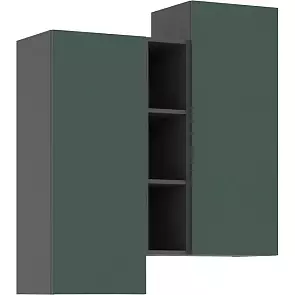 Норд Шкаф подвесной комбинированный (Изумрудный (КРОМКА ГРАФИТ), Графит)