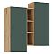 Норд Шкаф подвесной комбинированный (Изумрудный (КРОМКА ИЗУМРУД), Дуб Крафт (КРОМКА ДУБ КРАФТ))