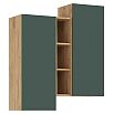 Норд Шкаф подвесной комбинированный (Изумрудный (КРОМКА ИЗУМРУД), Дуб Крафт (КРОМКА ДУБ КРАФТ))