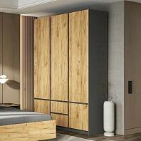 Остин Шкаф 3-х ств (1500) (Дуб крафт, Графит)