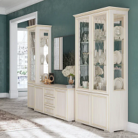 Парма (гостиная) Шкаф-стекло (Сандал светлый)