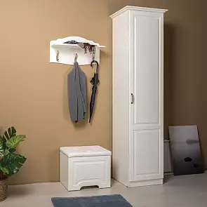 Шкаф 500x414x2203 Ливерпуль Ясень ваниль/белый МДФ