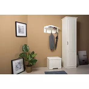 Шкаф 500x414x2203 Ливерпуль Ясень ваниль/белый МДФ