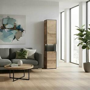 Трувор Шкаф-пенал с витриной 13.205 Дуб Гранж Песочный, Интра