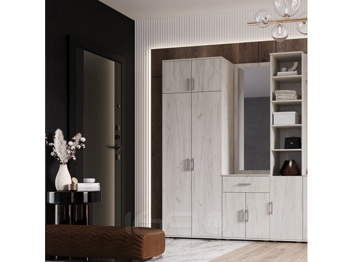Прихожая Ева NEW Шкаф платяной (800) (Дуб Крафт Белый)