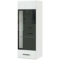 GLOSS шкаф витрина навесной Белый/Белый глянец