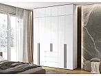 Норд Шкаф 6-ти ств + Антресоль к шкафу 6-ти ств (Белый глянец, Белый)
