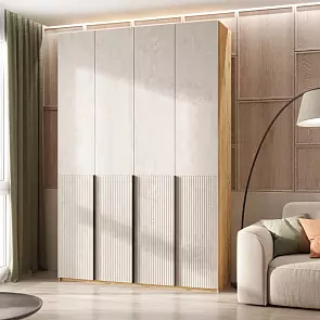 Марвэл Шкаф 4-х ств. (1600) с доп.ящиками (Мальта, Дуб Крафт)