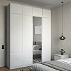 Шкаф для одежды STERN с антресолью ШКЯ-4 c зеркалом(N) Белый
