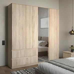 Шкаф для одежды STERN ШКЯ-4 c зеркалом(N) Дуб Сонома