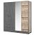 Шкаф HUGO 4-х дверный Дуб Гранж/Железный камень