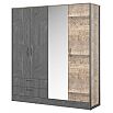 Шкаф HUGO 4-х дверный Дуб Гранж/Железный камень