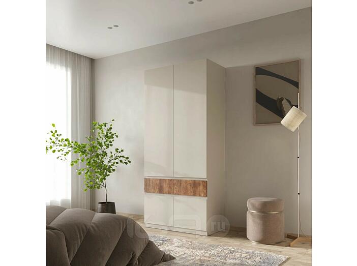 Шкаф PIANO 2-х створчатый Кашемир/Каштан