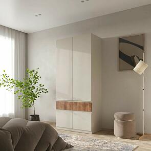 Шкаф PIANO 2-х створчатый Кашемир/Каштан