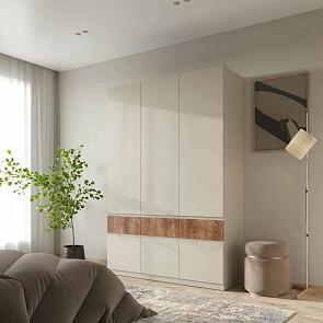 Шкаф PIANO 3-х створчатый Кашемир/Каштан