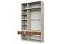 Шкаф PIANO с антресолью 3-х створчатый Кашемир/Каштан