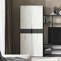 Роджина Шкаф 2-х ств. (800) (Дуб крафт Белый/Графит Софт NEW, Графит)