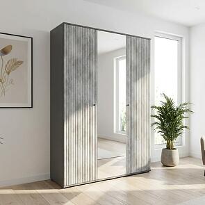 С/Г Оливия Шкаф 3-х ств. (Мрамор глянец/Графит)