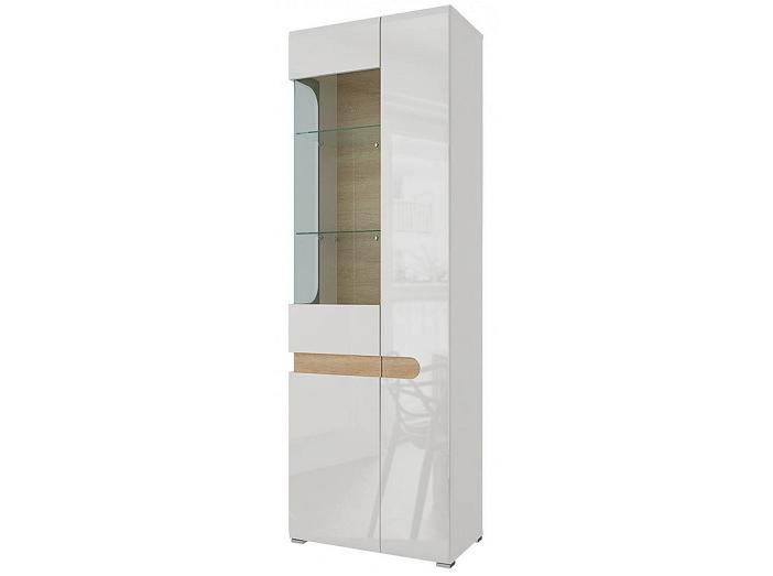 Шкаф 2-х дверный со стеклом левый Катания СТЛ.331.04 Белый/Дуб небраска